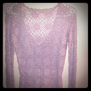 Gorgeous Cache long sleeve knit lavender sweater S